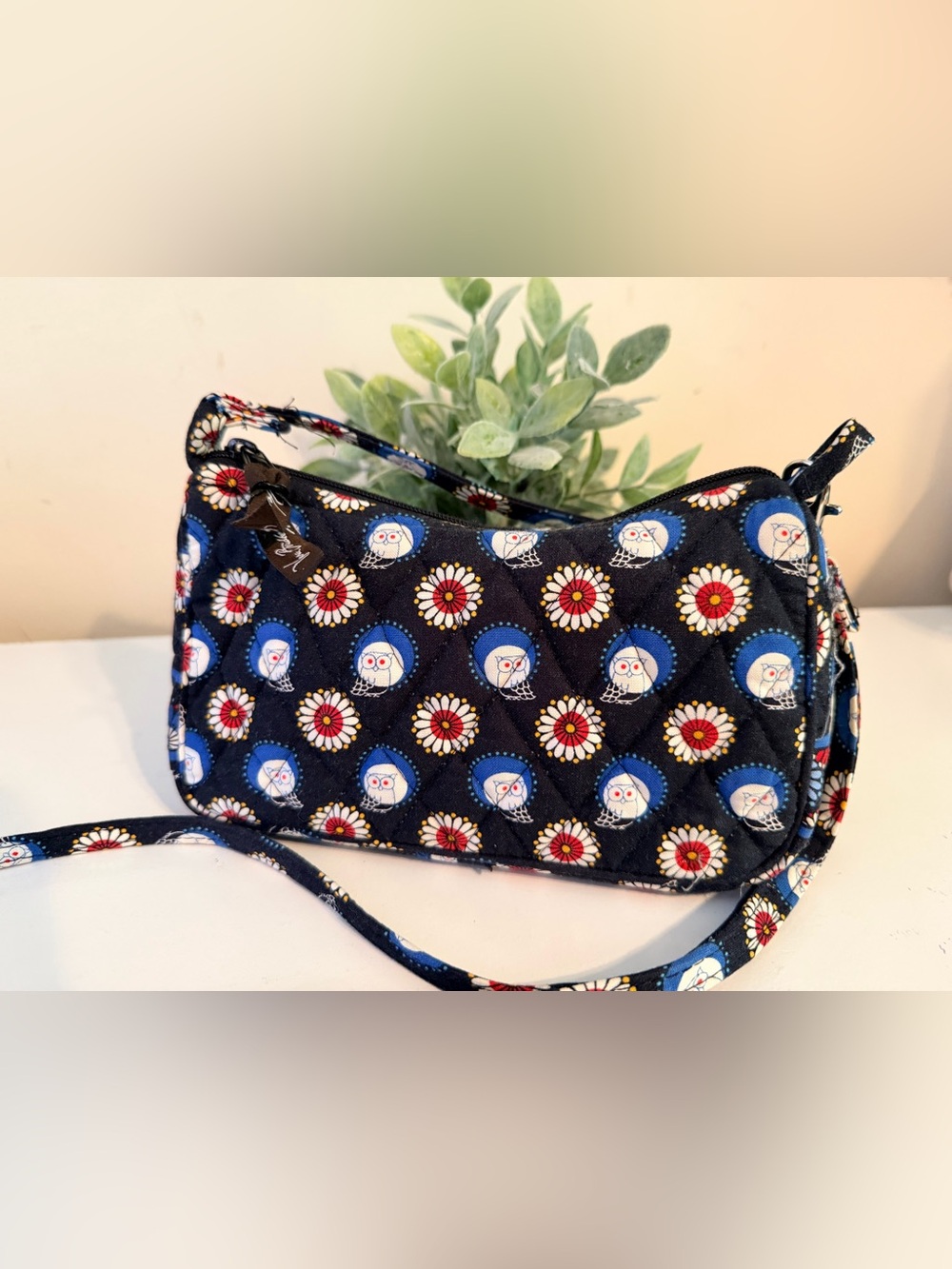 Vera Bradley Retired Night Owl Quilted Crossbody Bag